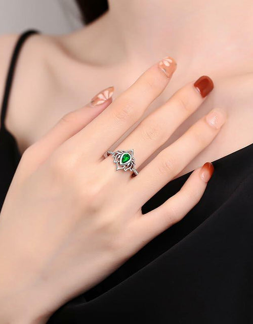 Load image into Gallery viewer, XMTYQ S925 Silver Lotus Flower Zircon Inspirational Ring Silver
