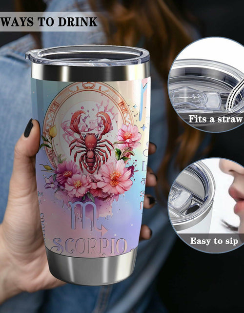 Load image into Gallery viewer, LLKJHGE Scorpio Zodiac 20oz Stainless Steel Insulated Tumbler with Lid

