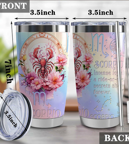 LLKJHGE Scorpio Zodiac 20oz Stainless Steel Insulated Tumbler with Lid