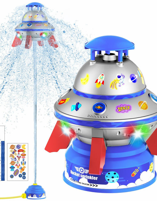 Load image into Gallery viewer, COCASES UFO Water Sprinkler Toy w/ Light Outdoor Summer Fun for Kids
