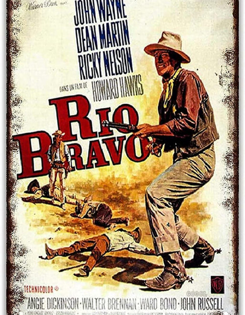 Load image into Gallery viewer, GCOCL Western Cowboy Vintage Movie Poster Metal Tin Sign Red 8x12 Inches
