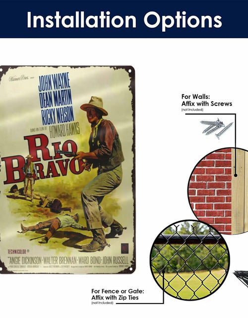 Load image into Gallery viewer, GCOCL Western Cowboy Vintage Movie Poster Metal Tin Sign Red 8x12 Inches
