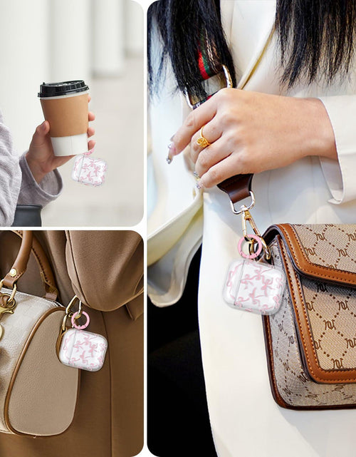 Load image into Gallery viewer, Reownest AirPods Pro 2 Case Soft Clear Bow Pattern Shockproof Keychain Cover
