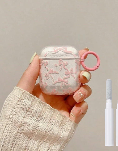 Load image into Gallery viewer, Reownest AirPods Pro 2 Case Soft Clear Bow Pattern Shockproof Keychain Cover
