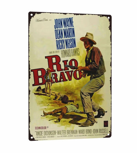 GCOCL Western Cowboy Vintage Movie Poster Metal Tin Sign Red 8x12 Inches