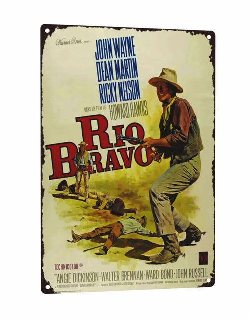 Load image into Gallery viewer, GCOCL Western Cowboy Vintage Movie Poster Metal Tin Sign Red 8x12 Inches
