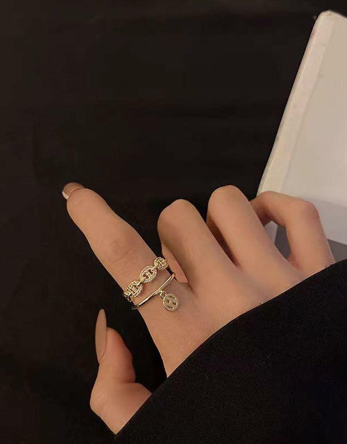 Load image into Gallery viewer, JONAYUOV 18k Gold Plated Cubic Zirconia Adjustable Open Ring Women Gold C
