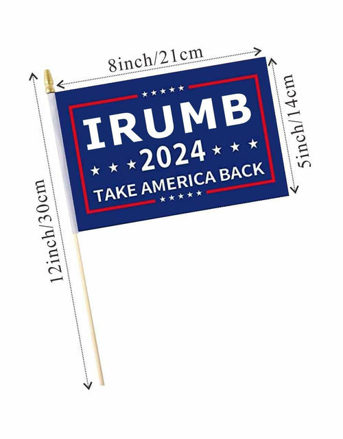 Load image into Gallery viewer, Fisottey Irump 2024 Flags 12 Pack 5x8 Inch Small Wooden Stick Multicolor
