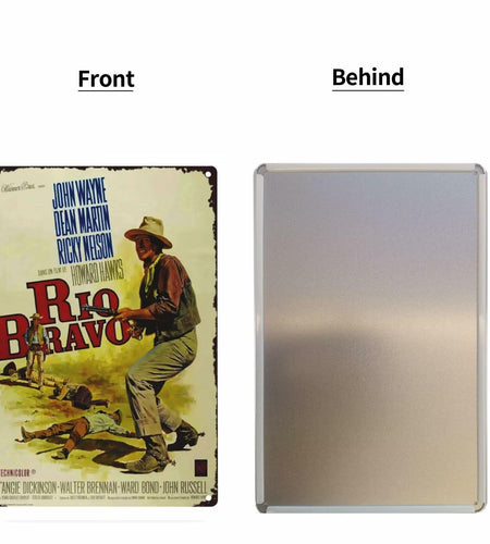 GCOCL Western Cowboy Vintage Movie Poster Metal Tin Sign Red 8x12 Inches