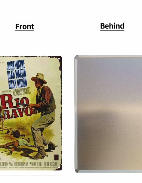Load image into Gallery viewer, GCOCL Western Cowboy Vintage Movie Poster Metal Tin Sign Red 8x12 Inches

