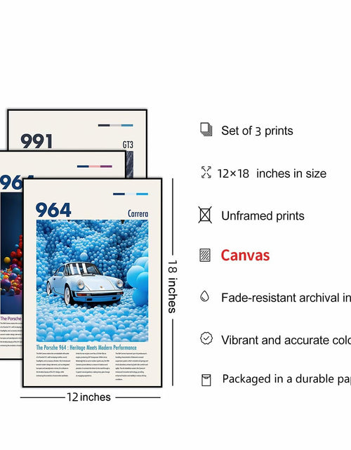 Load image into Gallery viewer, YofAb 911 GT Turbo Car Poster Canvas Wall Art Unframed 12x18 Black
