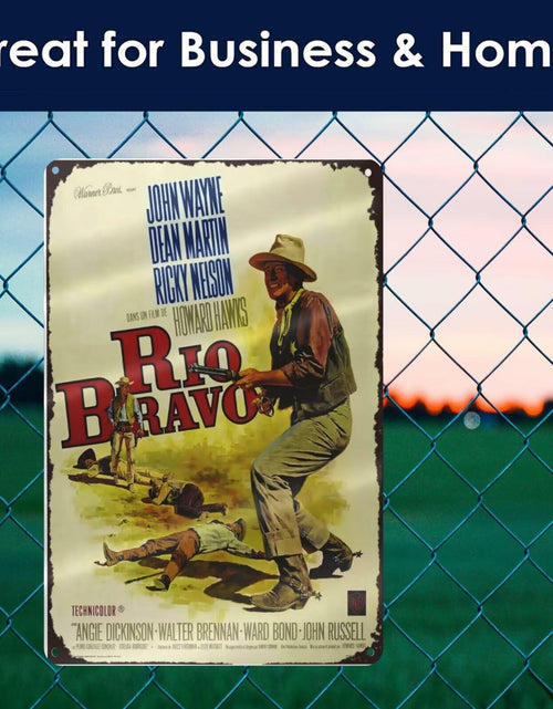 Load image into Gallery viewer, GCOCL Western Cowboy Vintage Movie Poster Metal Tin Sign Red 8x12 Inches

