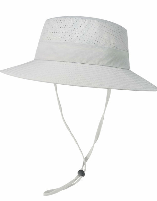 Load image into Gallery viewer, VOBOOM Breathable Wide Brim Sun Hat UV Protection Fishing Cap Grey
