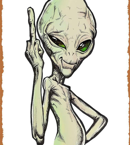 NIUMOWANG Paul The Alien Metal Sign 12x8 Inches Green Stylish