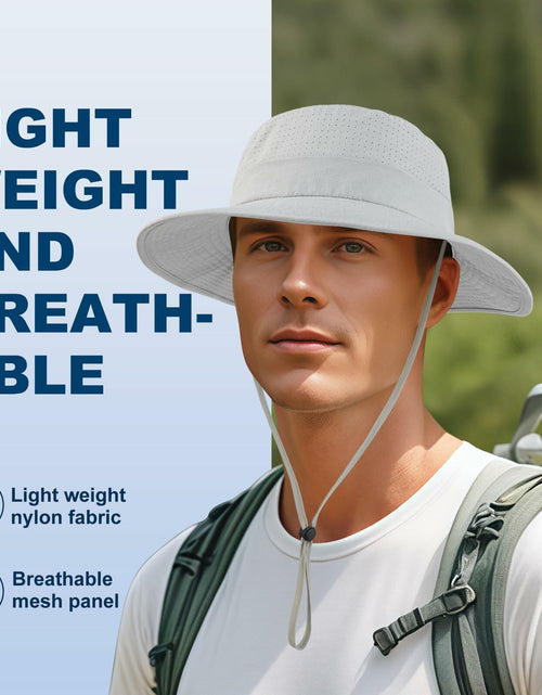 Load image into Gallery viewer, VOBOOM Breathable Wide Brim Sun Hat UV Protection Fishing Cap Grey
