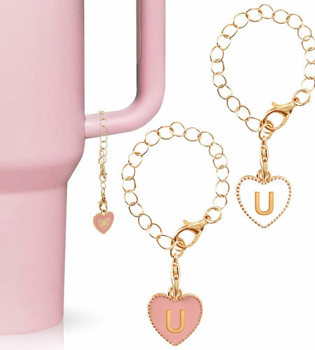Yanmucy Letter U Charm Pendant 2Pcs Aluminum Adjustable Stanley Cup Accessory