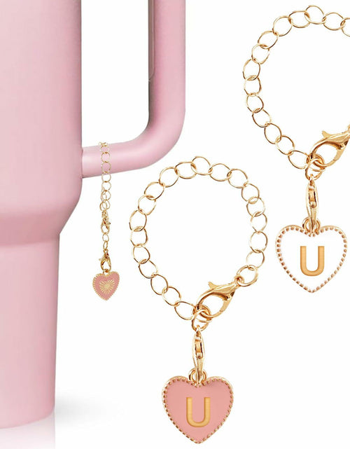 Load image into Gallery viewer, Yanmucy Letter U Charm Pendant 2Pcs Aluminum Adjustable Stanley Cup Accessory
