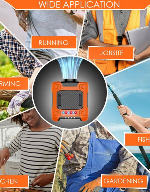 Load image into Gallery viewer, Generic AMKEN Waist Fan Clip-On Portable Cooling Fan 10000mAh LED Orange/Black
