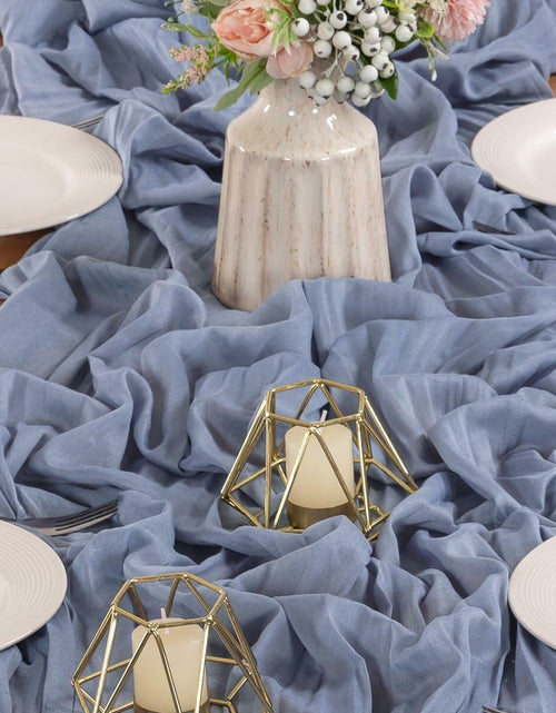 Load image into Gallery viewer, [Like New] MLMW 10 Pack Dusty Blue Cheesecloth Table Runner 160in Boho Gauze Rustic
