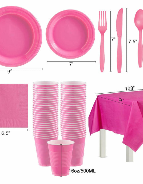 Load image into Gallery viewer, Suertestarry 102 Pcs Party Plates Napkins Set Rose Pink for 20 People
