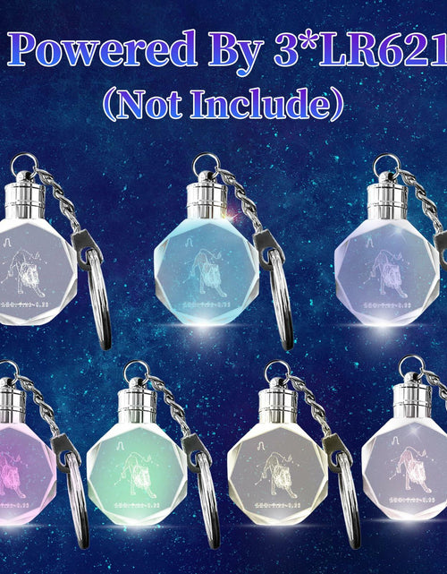 Load image into Gallery viewer, Artmosphere Taurus Zodiac Crystal LED Keychain Color Changing Transparent
