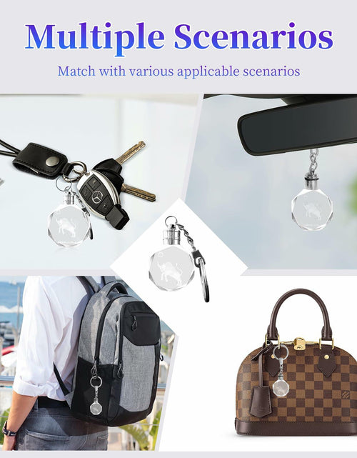 Load image into Gallery viewer, Artmosphere Taurus Zodiac Crystal LED Keychain Color Changing Transparent

