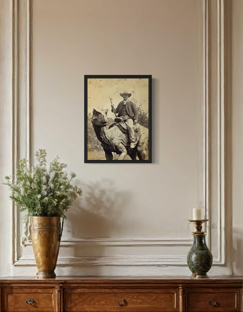 Load image into Gallery viewer, HomeArtPrint Dinosaur Cowboy Wall Art Poster Print 8x10 Inches Unframed
