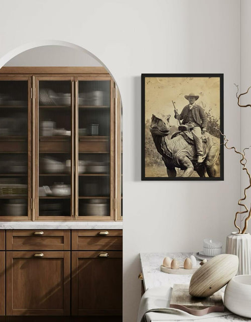 Load image into Gallery viewer, HomeArtPrint Dinosaur Cowboy Wall Art Poster Print 8x10 Inches Unframed
