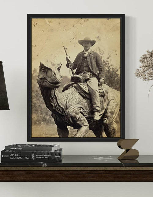 Load image into Gallery viewer, HomeArtPrint Dinosaur Cowboy Wall Art Poster Print 8x10 Inches Unframed
