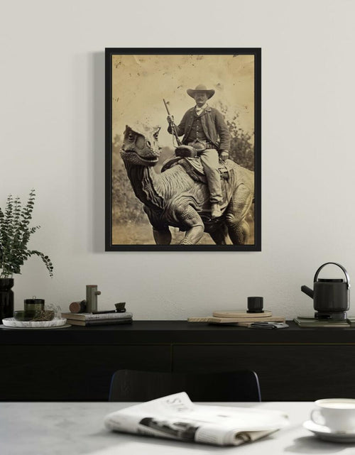 Load image into Gallery viewer, HomeArtPrint Dinosaur Cowboy Wall Art Poster Print 8x10 Inches Unframed
