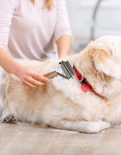 Load image into Gallery viewer, Framad Dematting Brush 2-in-1 Stainless Steel Dog Cat Comb Grooming Tool
