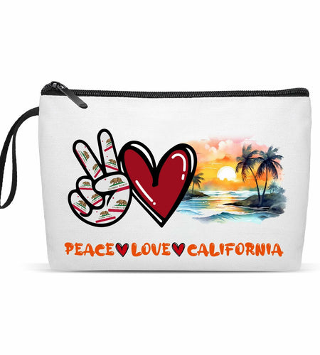 Gostop Texas State Cosmetic Bag Peace Love Texas Makeup Zipper Pouch
