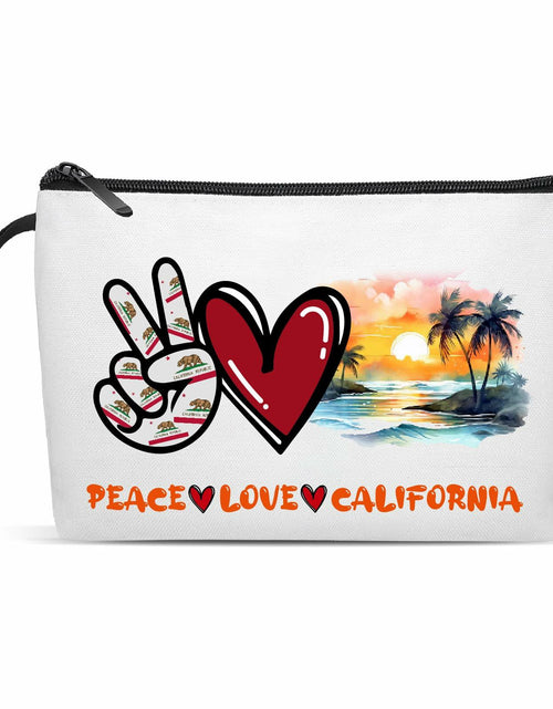 Load image into Gallery viewer, Gostop Texas State Cosmetic Bag Peace Love Texas Makeup Zipper Pouch
