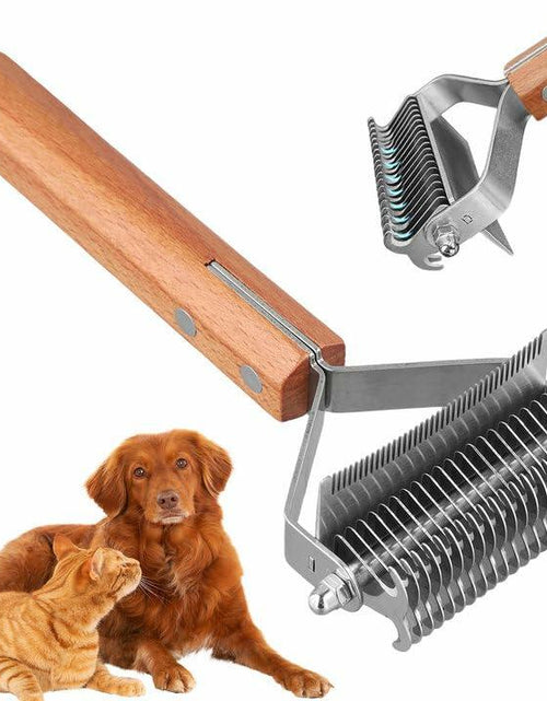 Load image into Gallery viewer, Framad Dematting Brush 2-in-1 Stainless Steel Dog Cat Comb Grooming Tool
