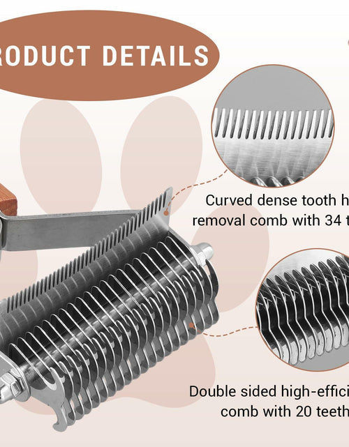 Load image into Gallery viewer, Framad Dematting Brush 2-in-1 Stainless Steel Dog Cat Comb Grooming Tool
