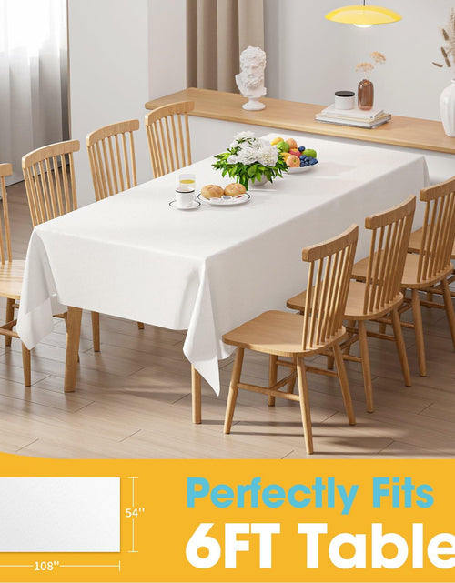 Load image into Gallery viewer, Niuara White Plastic Table Cloth 54x108in Rectangle 4 Pack Waterproof
