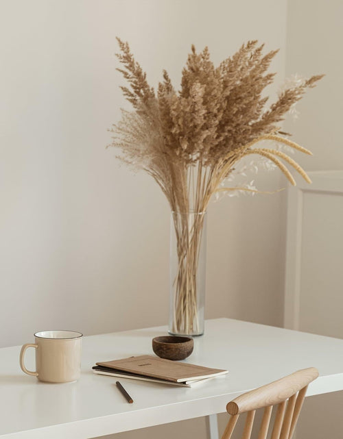 Load image into Gallery viewer, uxcell Faux Pampas Grass 17in 6 Stem 4pcs Red Brown Decor Wedding Home
