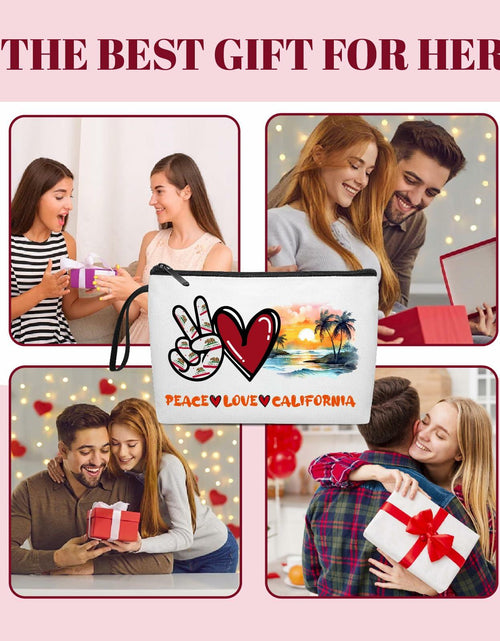 Load image into Gallery viewer, Gostop Texas State Cosmetic Bag Peace Love Texas Makeup Zipper Pouch
