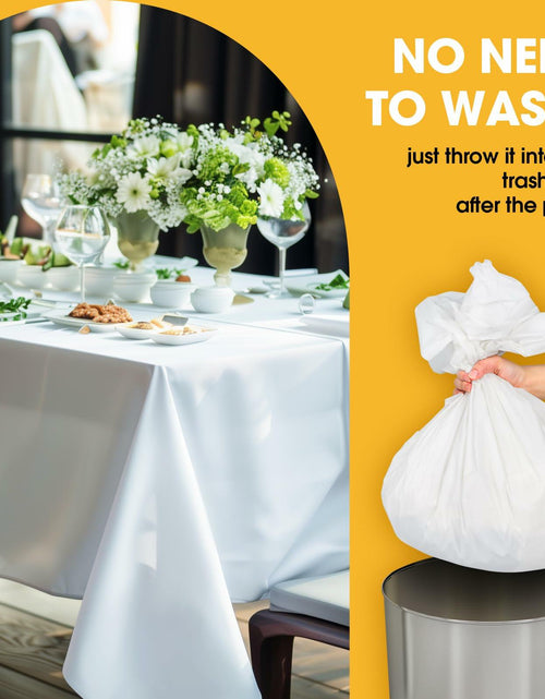 Load image into Gallery viewer, Niuara White Plastic Table Cloth 54x108in Rectangle 4 Pack Waterproof

