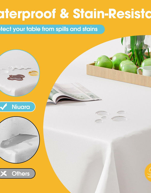Load image into Gallery viewer, Niuara White Plastic Table Cloth 54x108in Rectangle 4 Pack Waterproof
