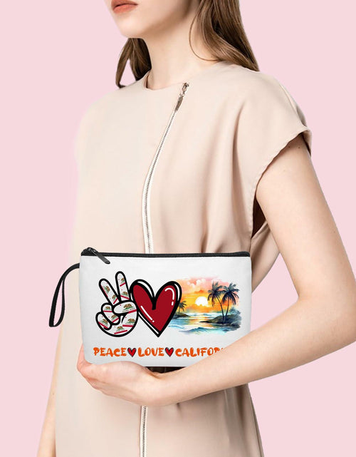 Load image into Gallery viewer, Gostop Texas State Cosmetic Bag Peace Love Texas Makeup Zipper Pouch
