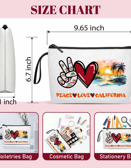 Load image into Gallery viewer, Gostop Texas State Cosmetic Bag Peace Love Texas Makeup Zipper Pouch
