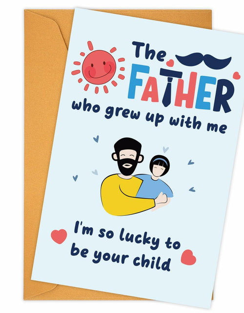 Load image into Gallery viewer, NQEUEPN New Dad 1st Birthday Card with Envelope Multicolor Father's Day Gift
