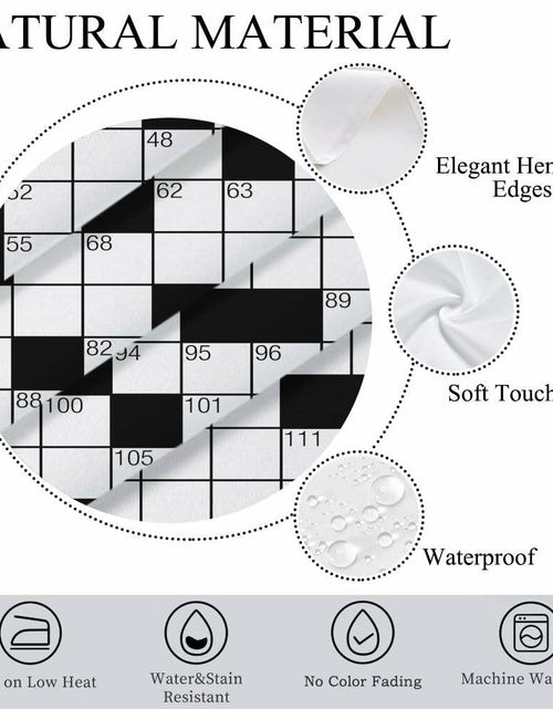 Load image into Gallery viewer, NOHSHE Crossword Puzzle Table Cloth Black White Waterproof 52x70
