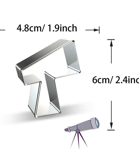 WJSYSHOP Telescope Shape Cookie Cutter Stainless Steel Silver Small