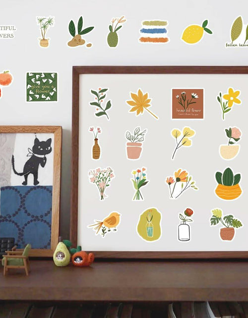 Load image into Gallery viewer, riduk 124Pcs Boho Floral Vinyl Waterproof Stickers for Journaling DIY Decor
