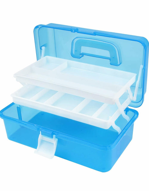 Load image into Gallery viewer, Qudqju 3-Layer Small Tackle Box Organizer with Handle Blue
