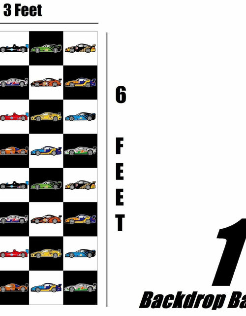 Load image into Gallery viewer, Race Car Party Supplies Set for 30 Kids Hats Bags Banners Swirls Backdrop

