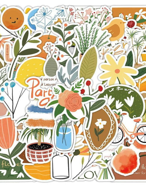 Load image into Gallery viewer, riduk 124Pcs Boho Floral Vinyl Waterproof Stickers for Journaling DIY Decor

