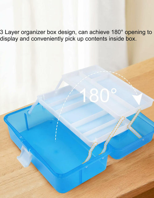 Load image into Gallery viewer, Qudqju 3-Layer Small Tackle Box Organizer with Handle Blue
